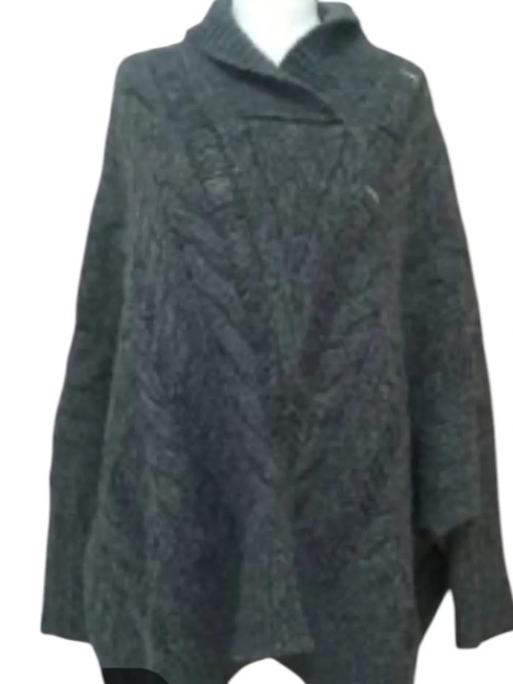 Cozy Dark Gray allSaints baby alpaca poncho sweater one size